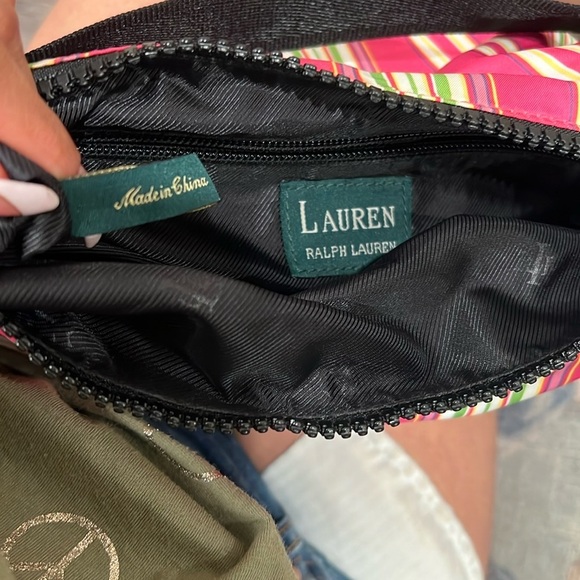 🔥Lauren Ralph Lauren Pink Striped Women's Bag🔥 - Picture 5 of 10